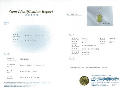 スフェーン 8.86ct ネックレス