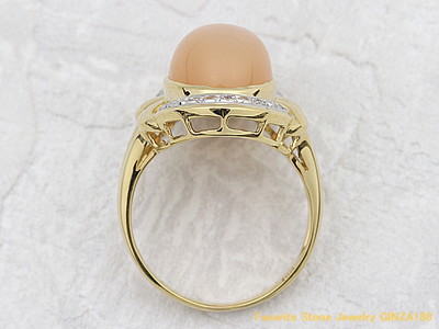 オレンジムーンストーン 推定6.0ct リング