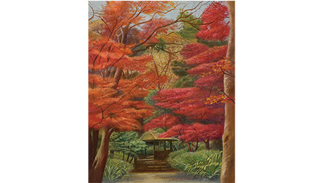 銀座 柳画廊 松沢真紀「紅色のトンネル」油彩 30F