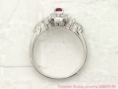 Red beryl 0.132ct ring